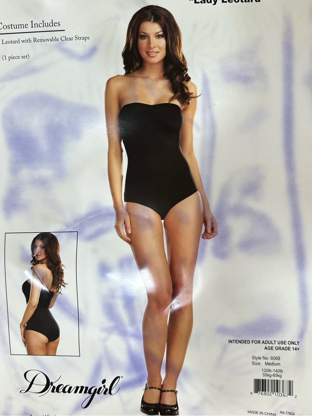 Dreamgirl Black Strapless Bandeau Leotard